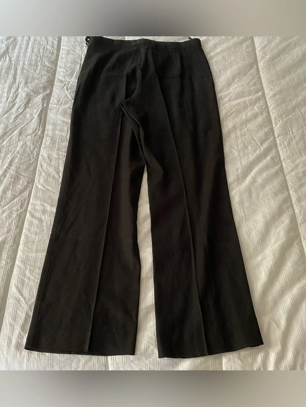 Banana Republic Dress Pants Womens 8 Black Linen Blend Wide Leg Trouser Elegant